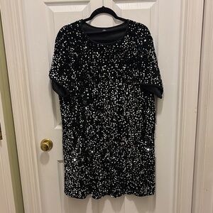 SHEIN Black and Silver Sequin Dress